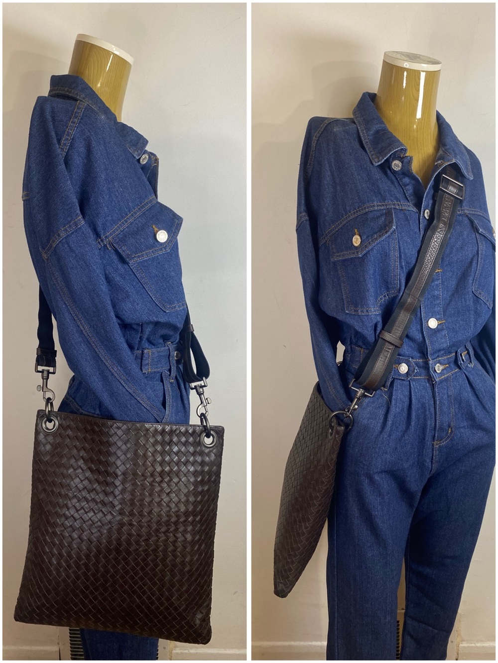 ✨️BOTTEGA VENETA Intrecciato Flat Messenger Bag